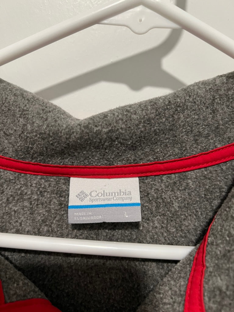 Seller #76 - Columbia The Ohio State University Pullover - Grey/Red - Men's Large