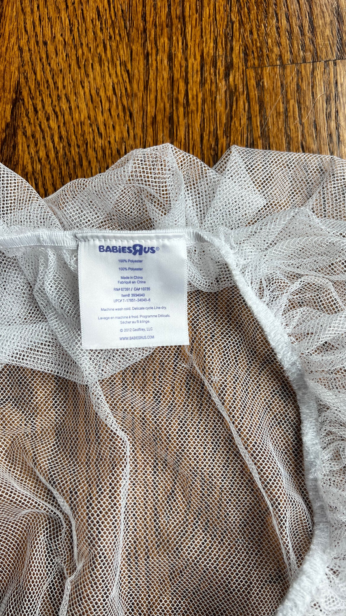 Seller #115 - Babies R Us White Mesh Pumpkin Seat / Stroller Mosquito Cover, VGUC
