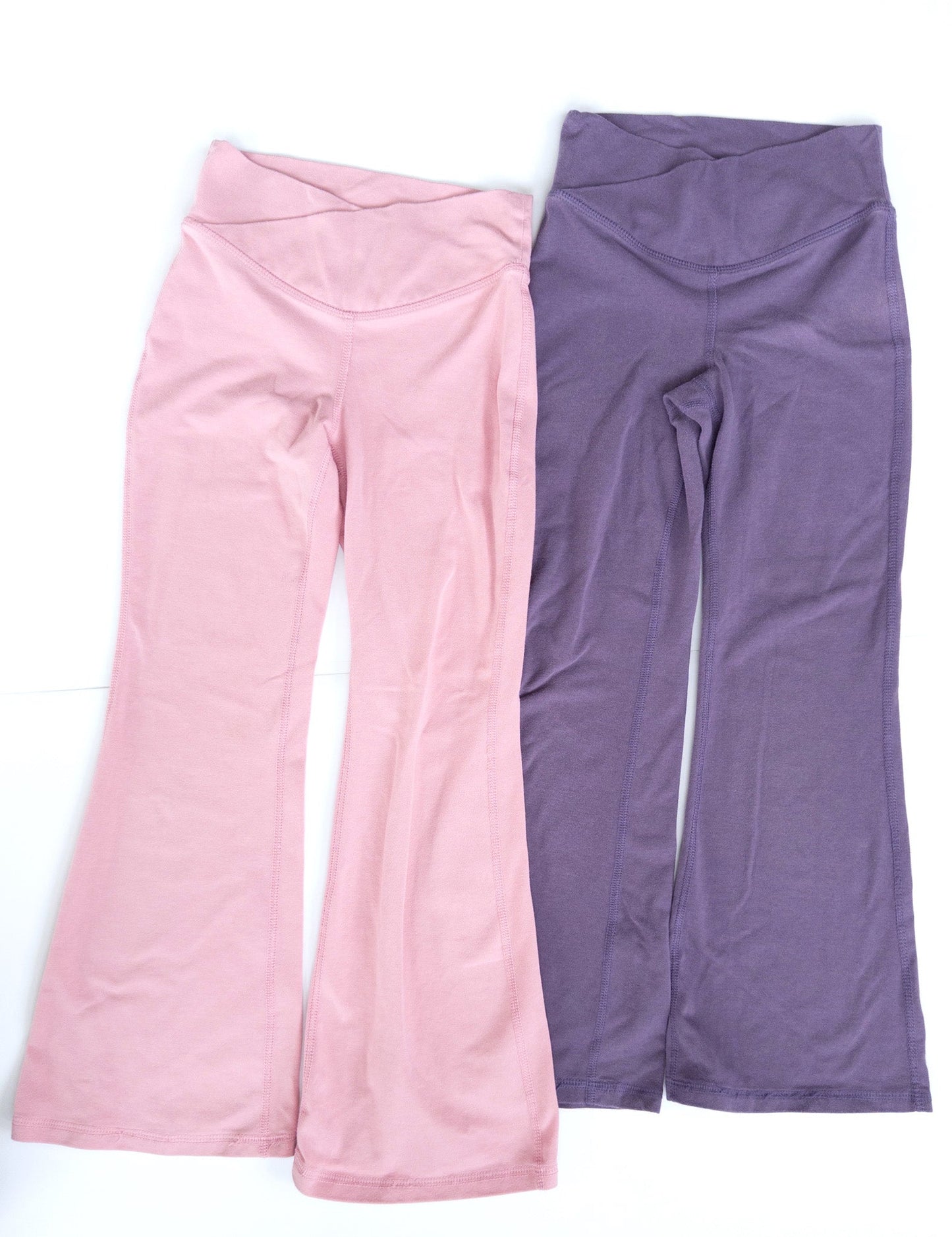 #88 Old Navy Pink and Purple Flare Leggings Size S 6/7