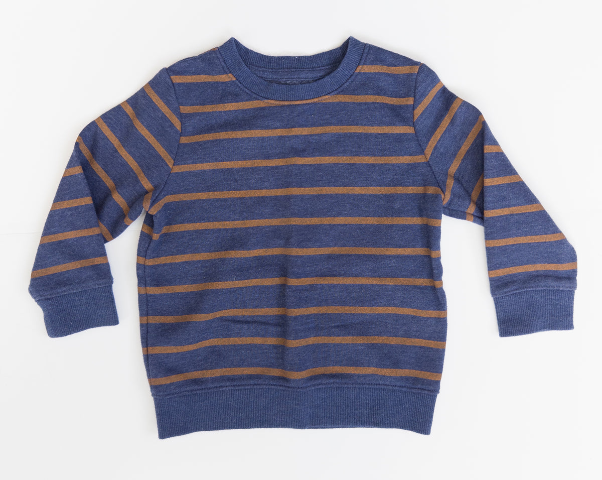 #38 Cat & Jack Navy/Orange Sweatshirt Toddler Boy Size 2T