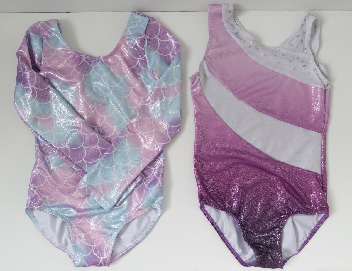 #38 Gymnastics Leotards Blue/Purple/Pink Girls Size 130 (~6/7) - REDUCED