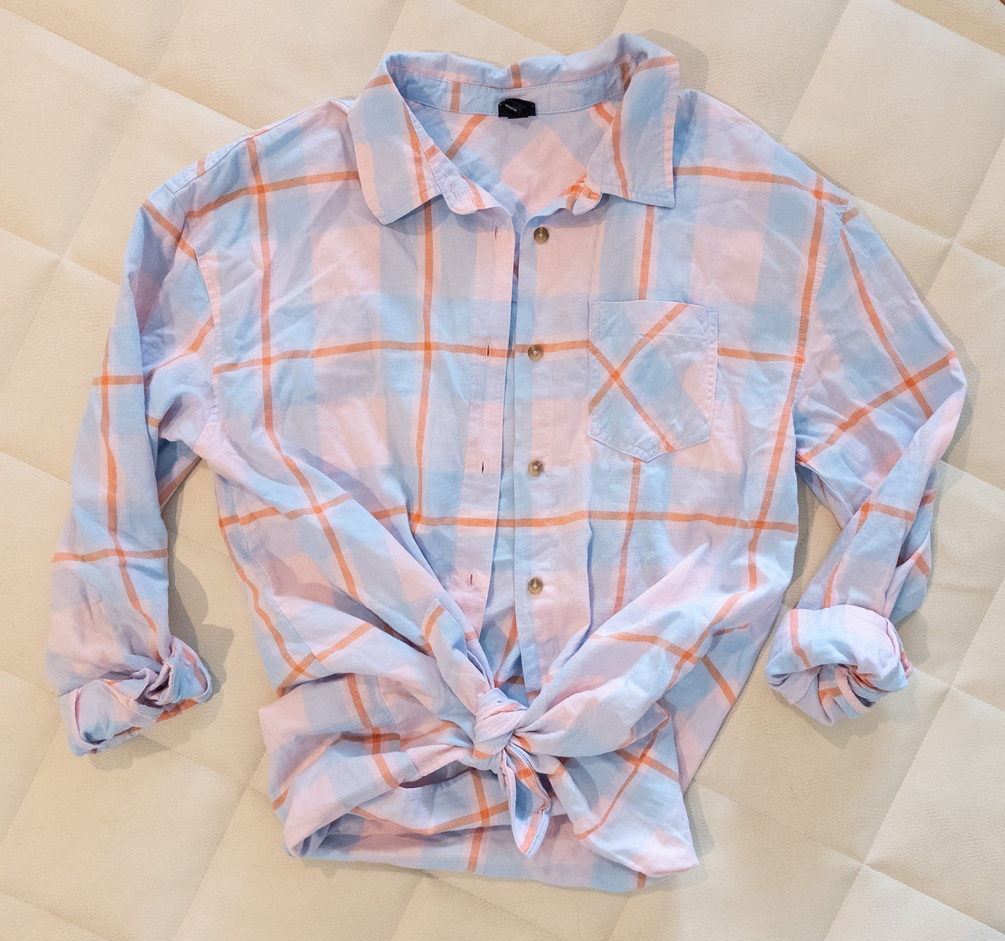 #152 Art Class girls XXL pastel button down - like new