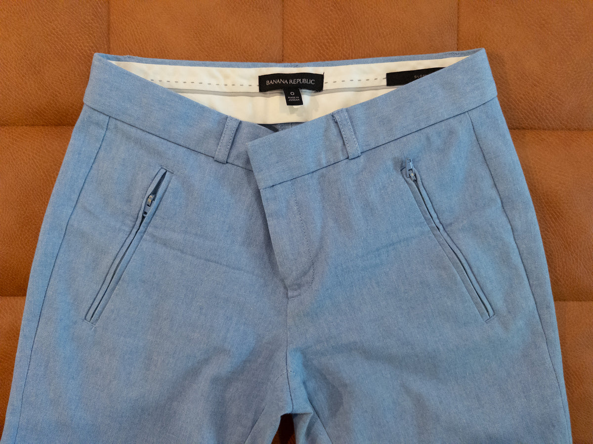 #37 Banana Republic Size 0 Sloan Pants, light blue - EUC