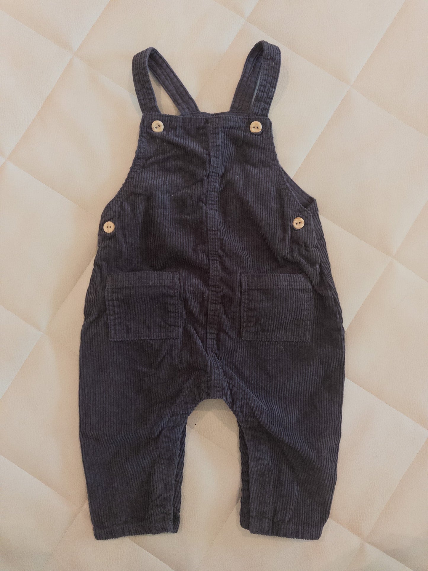 #152 H&M 9m dark gray corduroy overalls - EUC