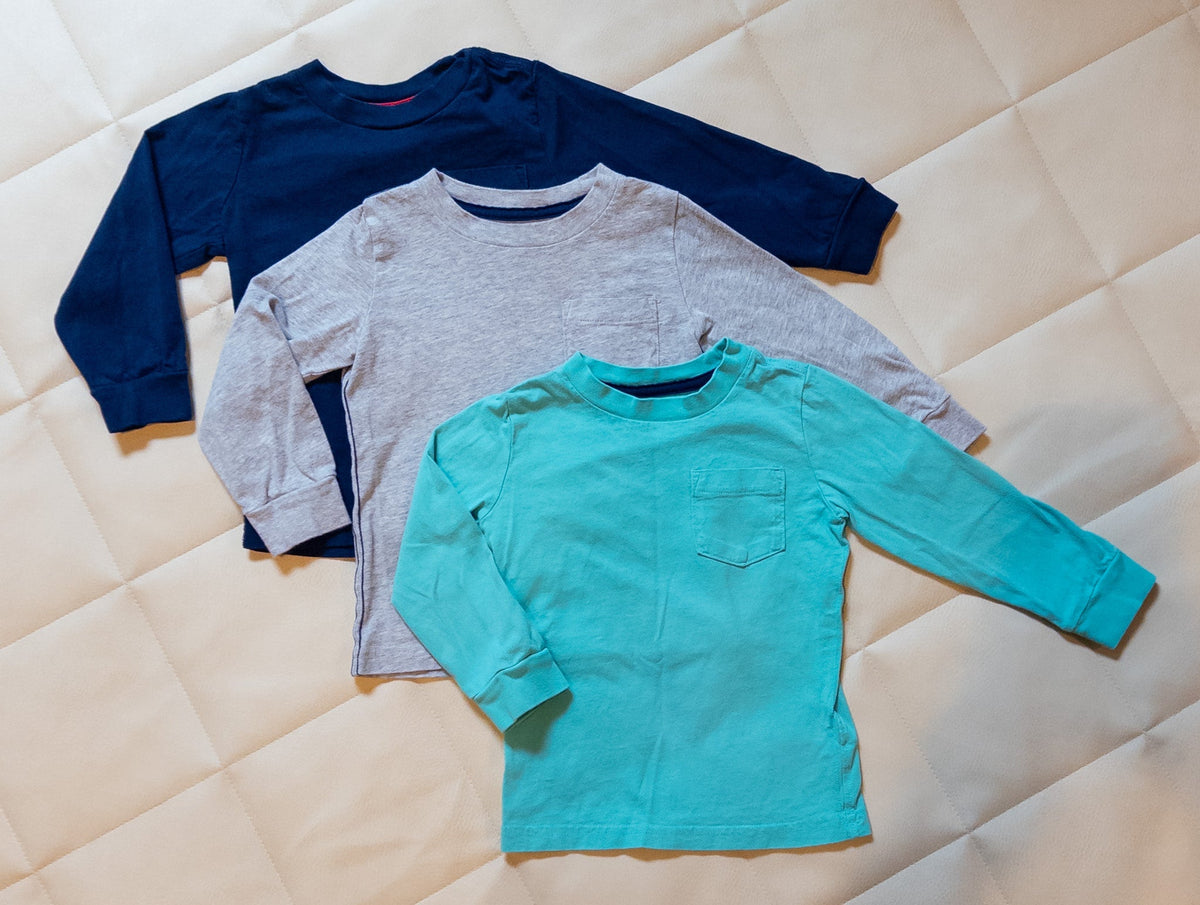 #37 Simple Joys 3T longs sleeve pocket shirts, set of 3 - EUC