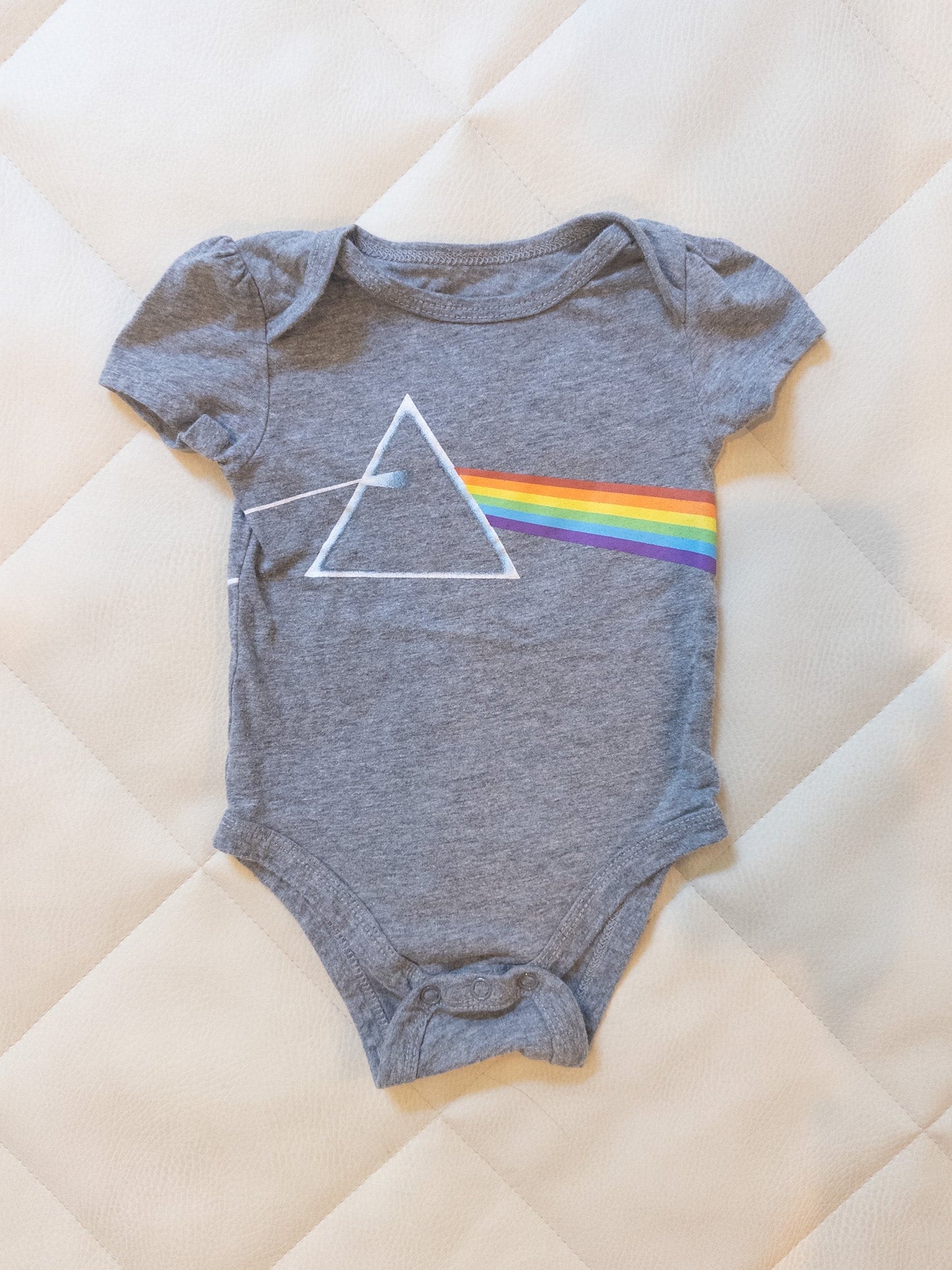#151 Pink Floyd 6-9m puff sleeve onesie - EUC