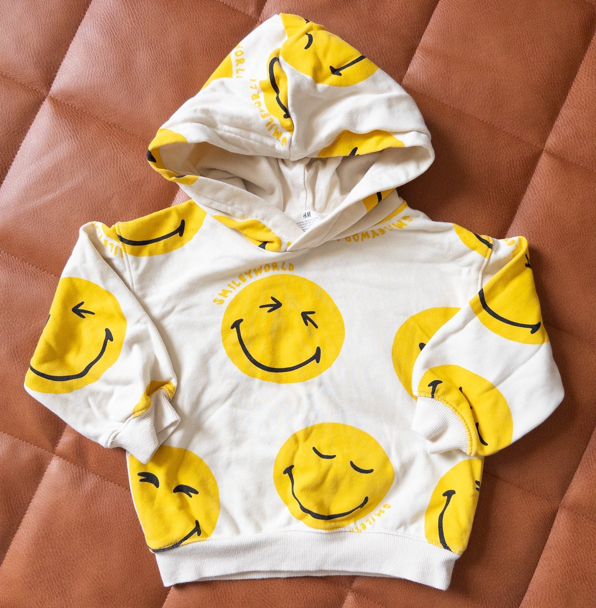 #37 H&M 2T smiley world hoodie - EUC