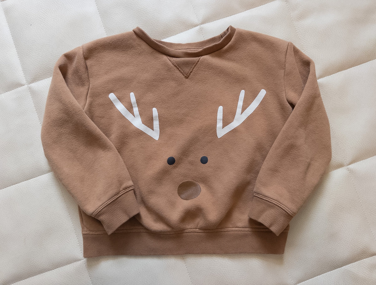 #37 4T Little Co. Reindeer Sweatshirt - VGUC