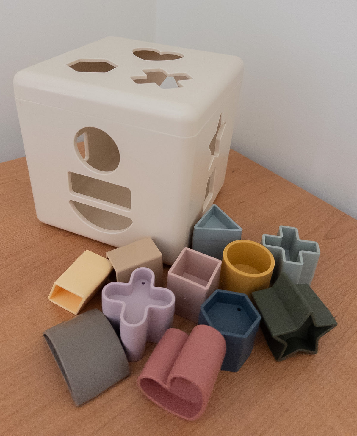 #37 Mushie Shape Sorting Box - EUC