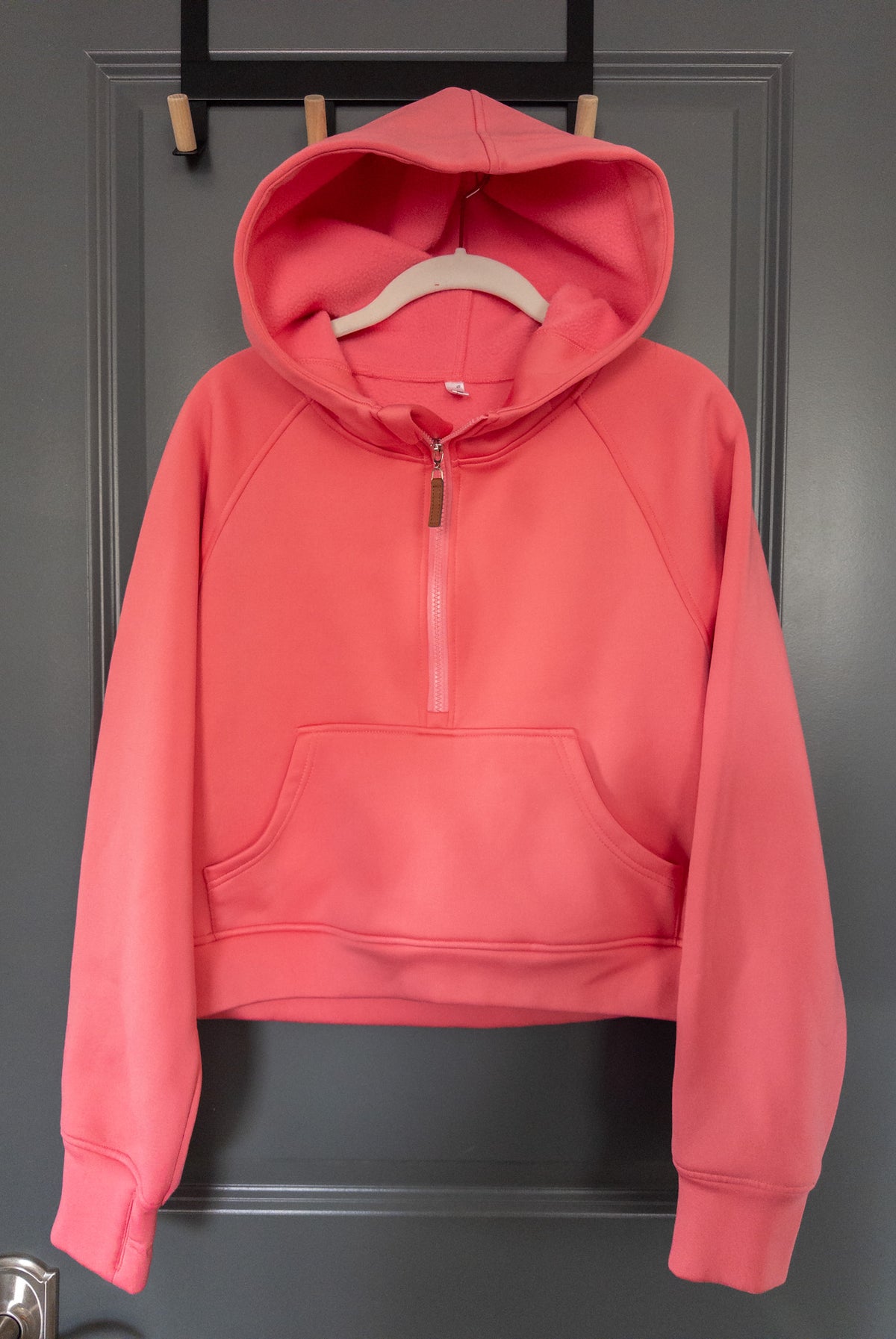 #37 Women's S Coral Half Zip Hoodie - EUC