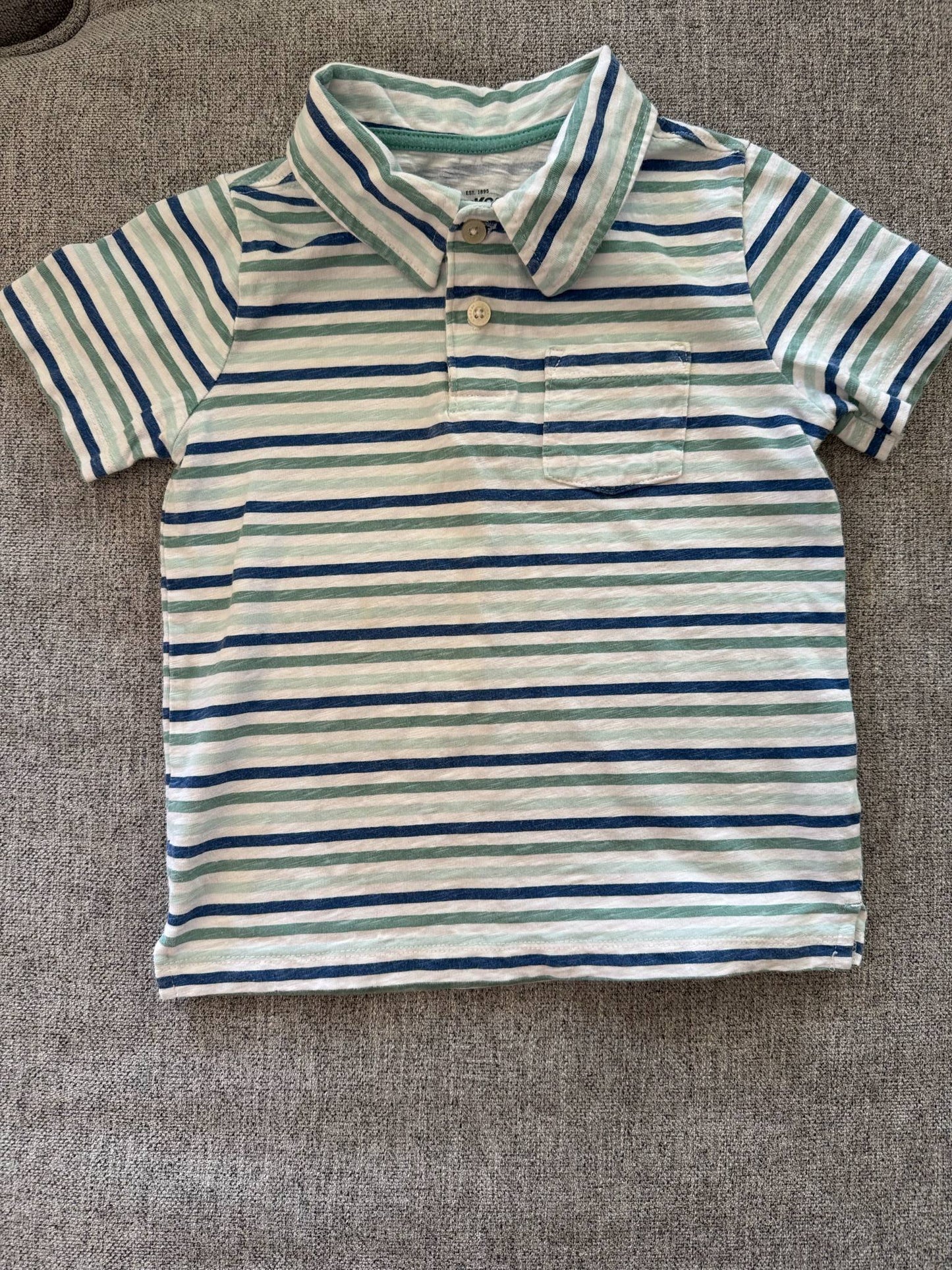REDUCED #92 Boys 5 t Oshkosh stripped button collar summer t shirt