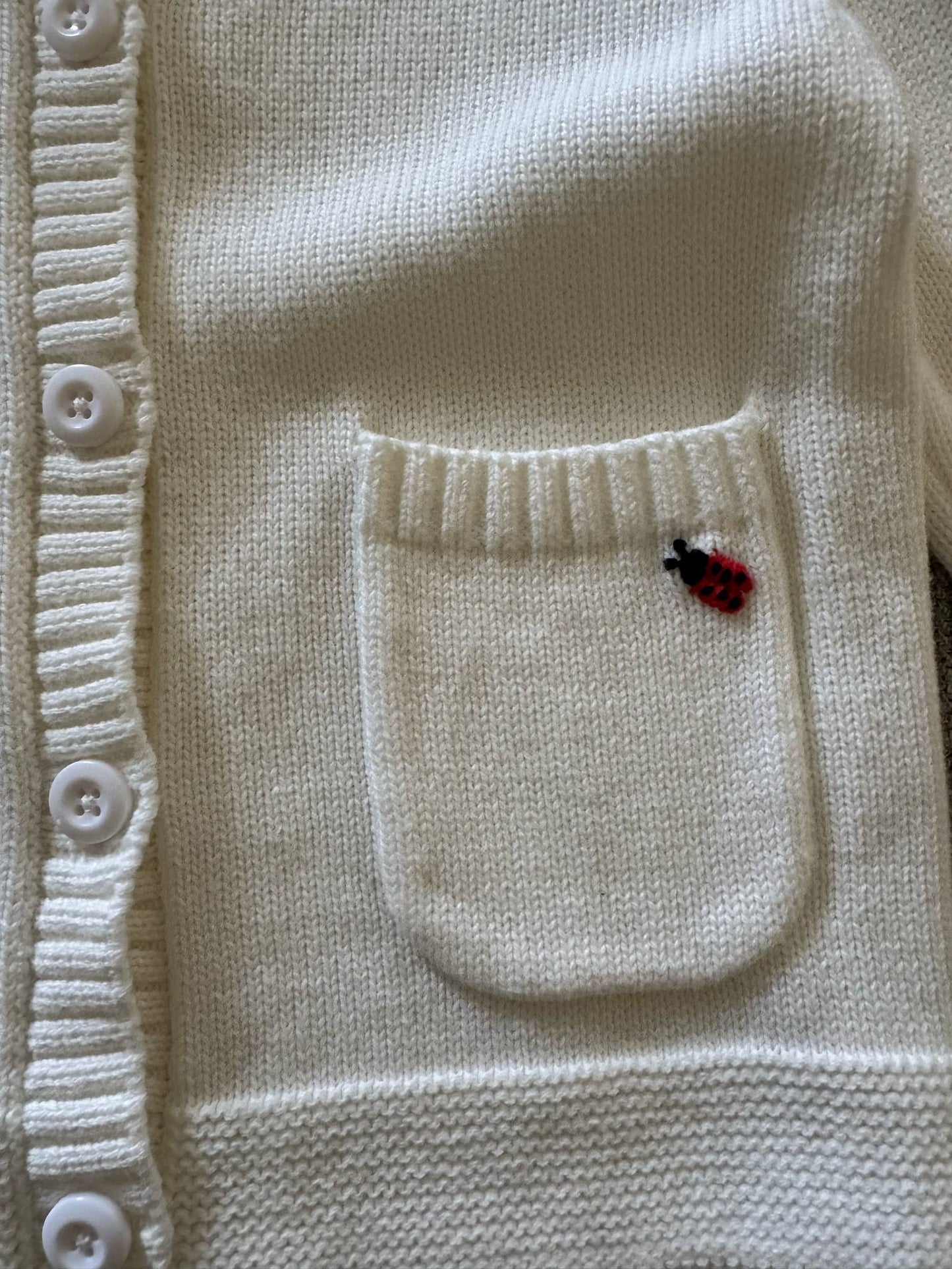 REDUCED #92 Girls size 4 t NEW Hanna andersson white spring flower button sweater