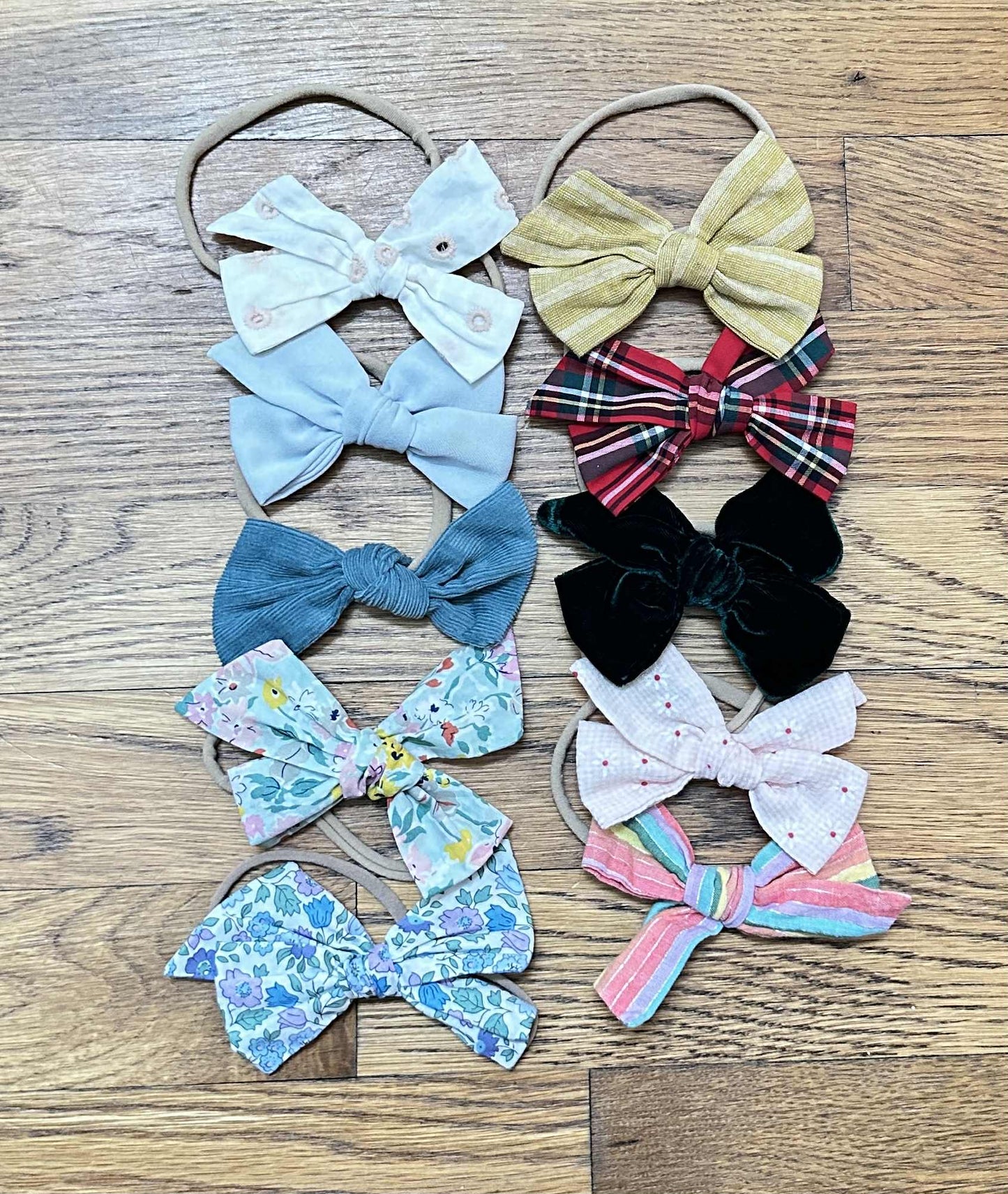 #65 Little Poppy Baby Girls 10 Nylon Headband Bows