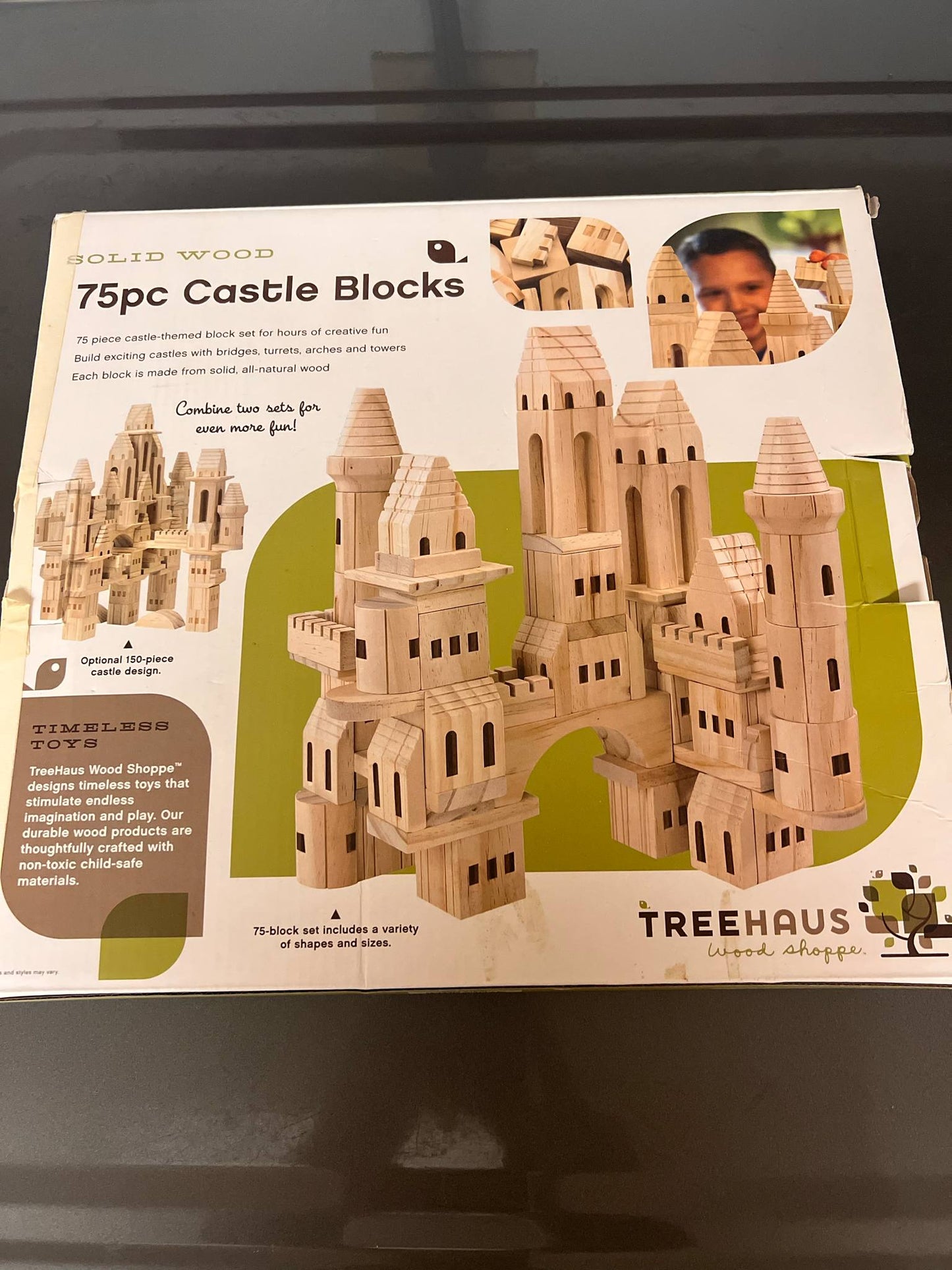 REDUCED #92 wood castle blocks