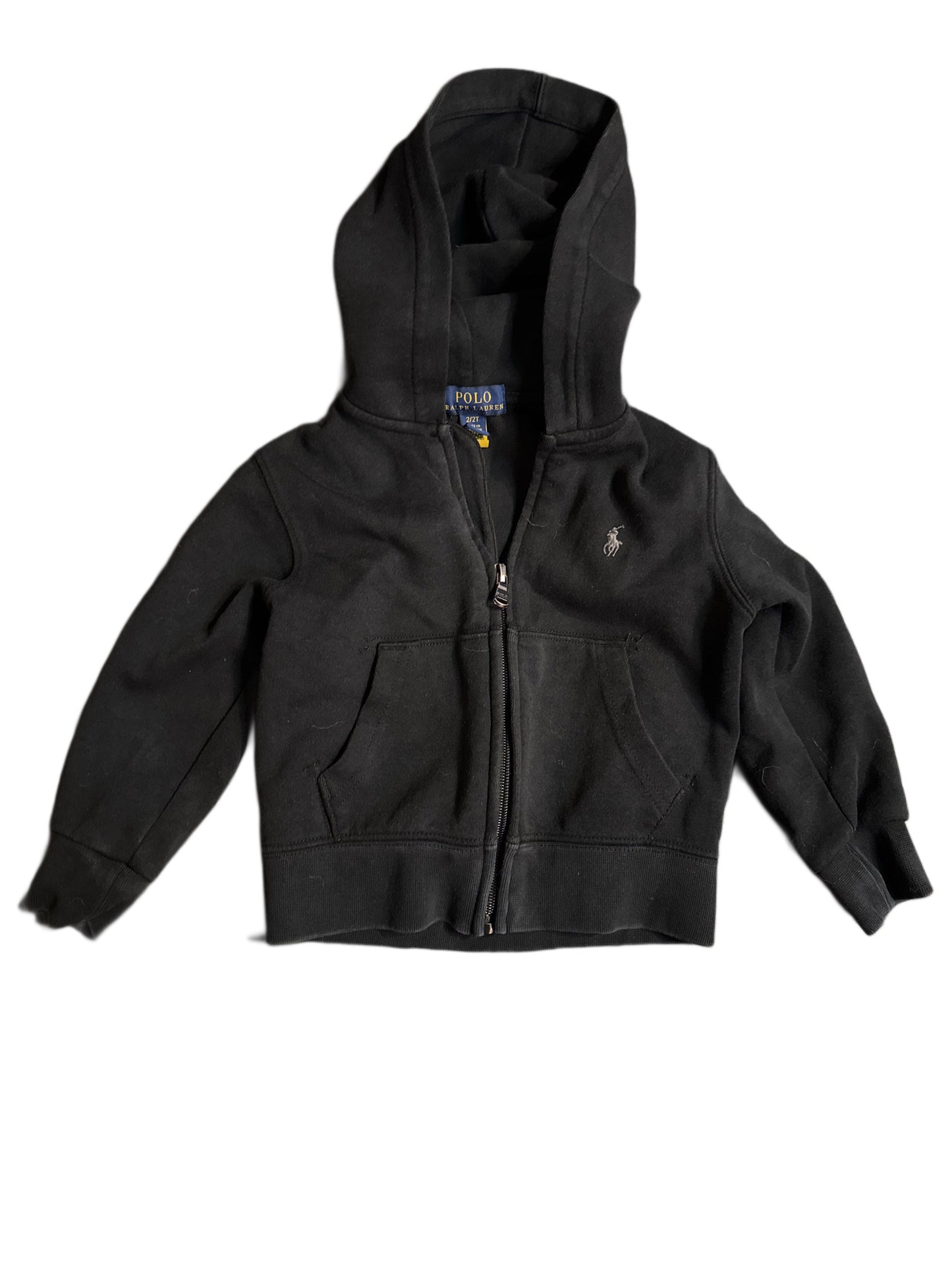 #28 REDUCED Polo Ralph Lauren Boys Black Hooded Sweatshirt Size 2T
