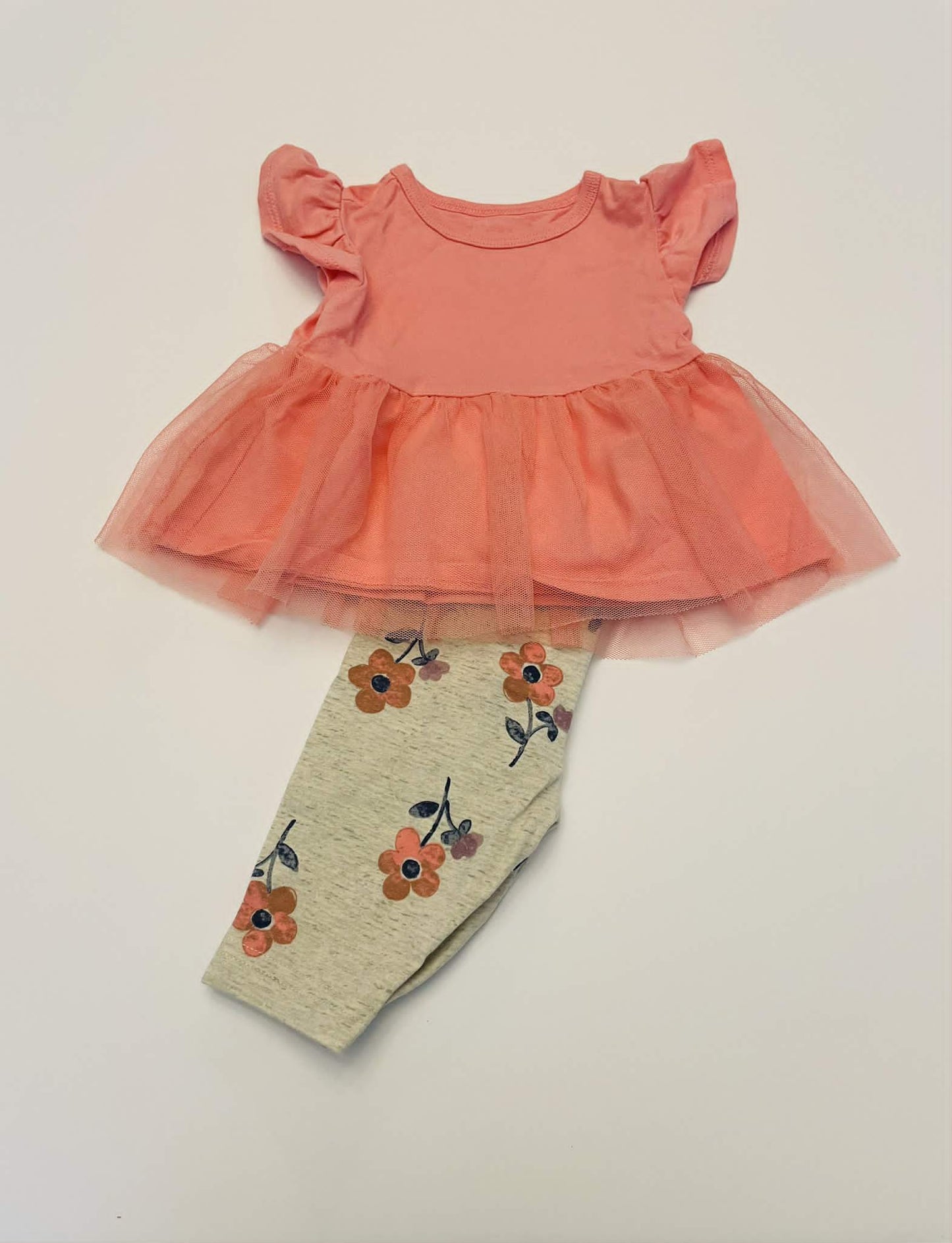 #54 - Girls 3M Carters Shirt/Pants Set Pink Flowers