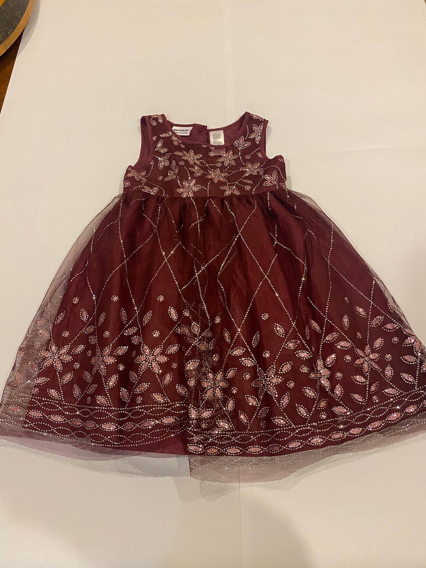 Seller #142 Girls size 4 Maroon/Pink Sequin Dress