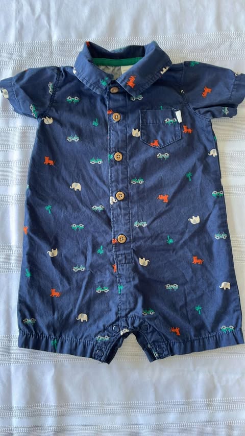 #29 Boys 12mo dressy romper EUC