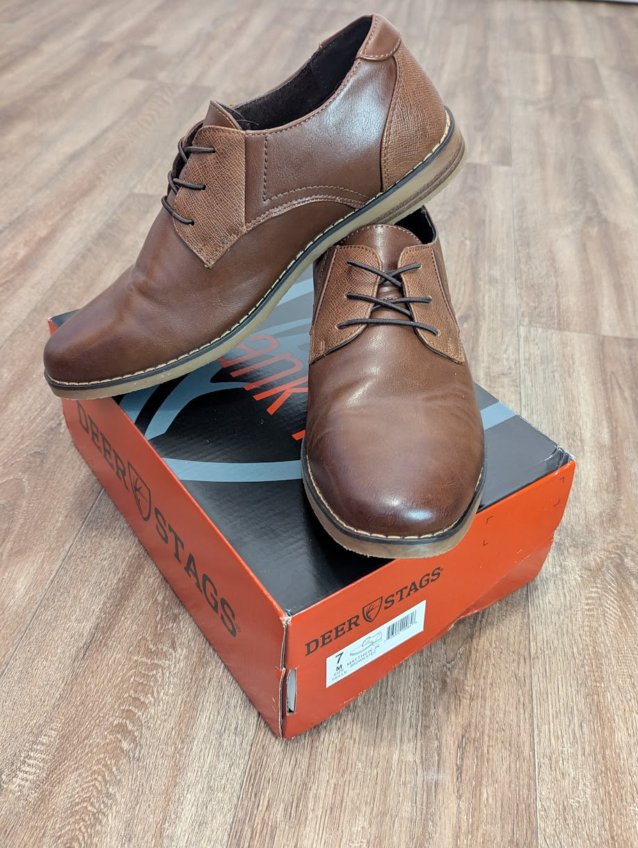 #144 - Boys Deer Stag Dress Shoes Size 7M