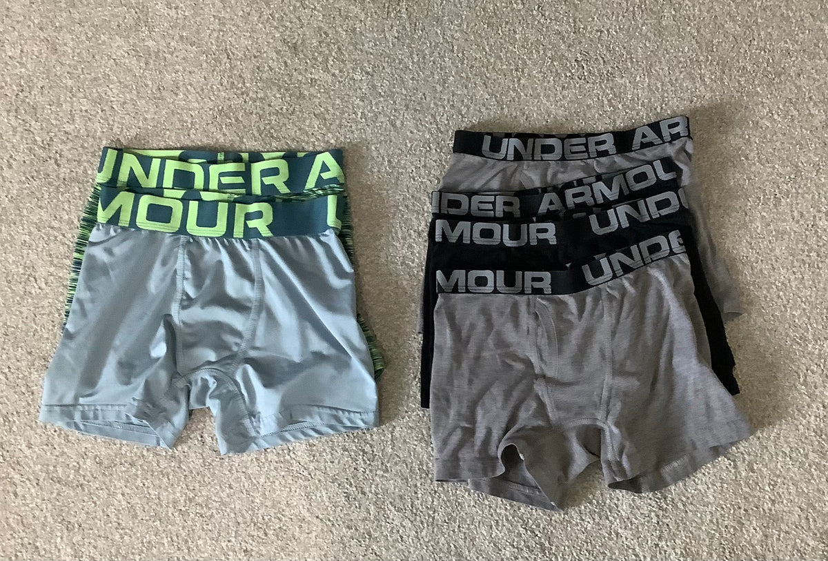 #130 Boys Under Armour Boxer Briefs 6 pairs Sz YSM