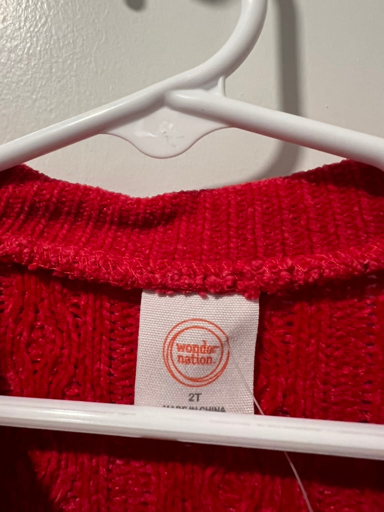 Seller #76 - Wonder Nation Girls' Cable Knit Sweater Size 2T Red