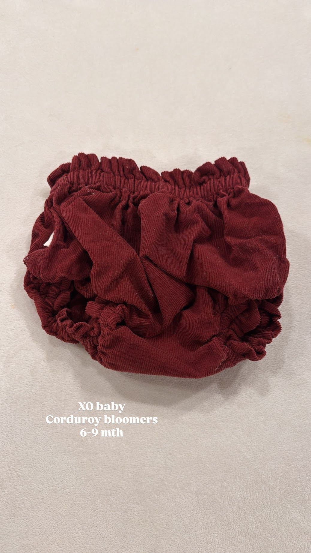 #145 XO baby corduroy bloomers Girls 6-9 mth EUC