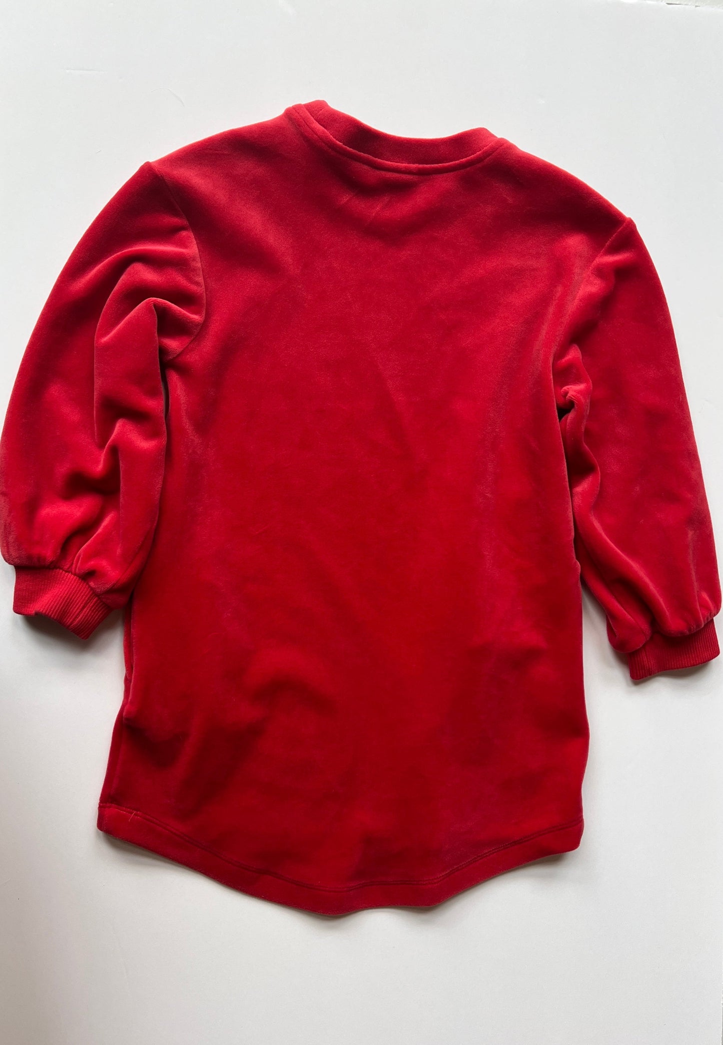 #180 Girls Size 90 3T Hanna Andersson Red Velour Dress