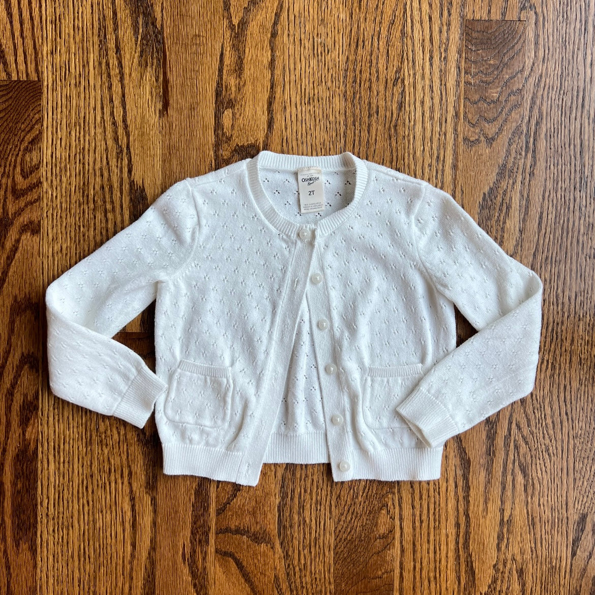 Seller #115 - OshKosh Girls 2T White Cardigan Sweater, VGUC