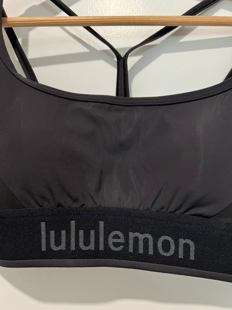 Seller #76 - Lululemon Logo Train Strappy Bra Black Size 8 NWT $68