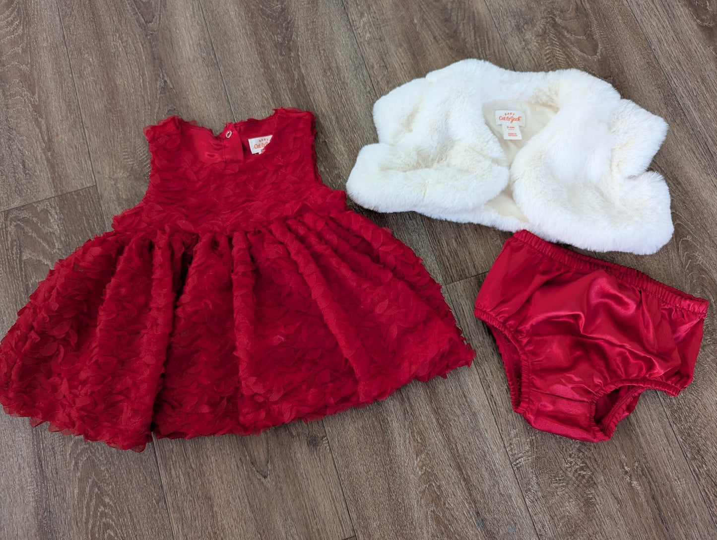 #144 - Cat & Jack Size 3-6m Holiday Dress