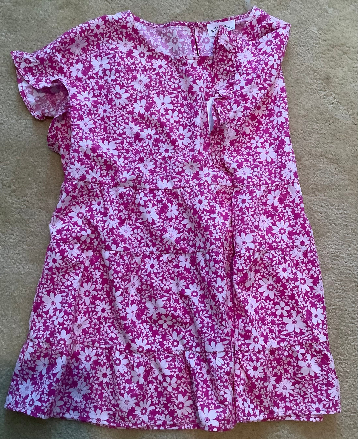 #130 NWT Emily Wonder Pink and White Top Sz L