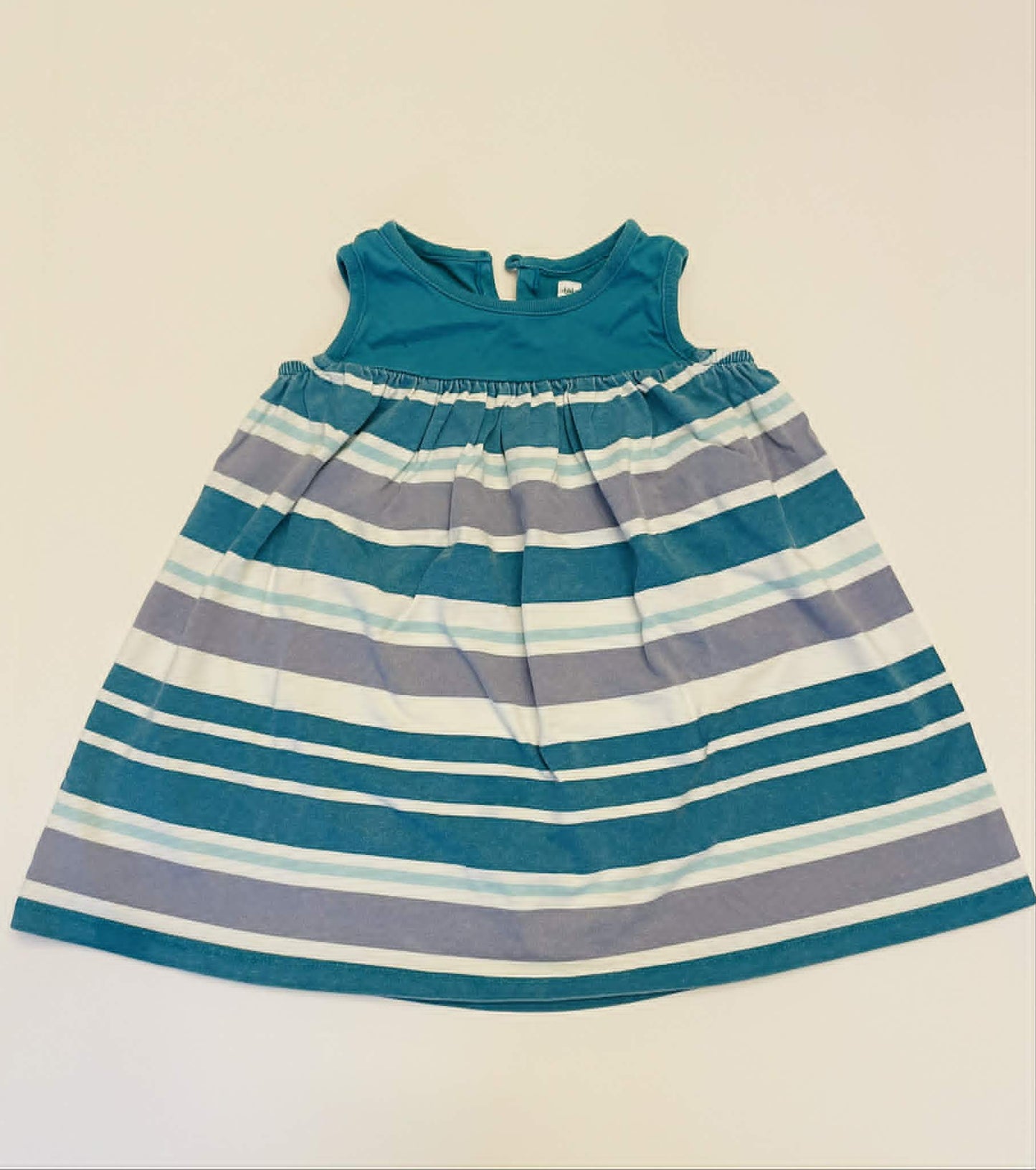 #54 - Girls 2T Tea Gray/Teal Dress