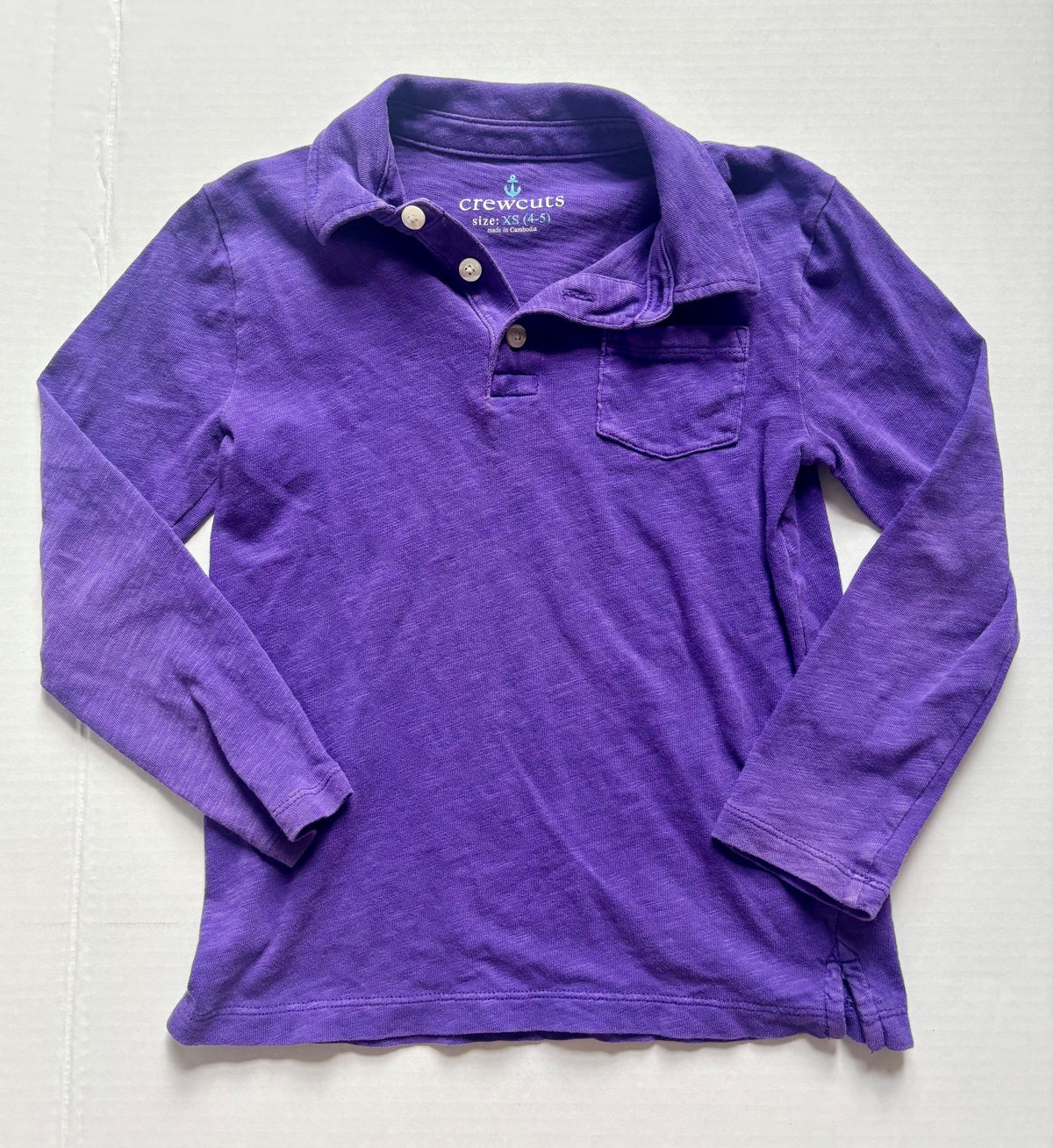 #154 Crew Cuts Long Sleeve Polo Boys 5 EUC