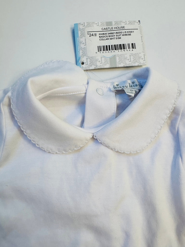 (#158) kissy kissy | NWT | 0-3m | peterpan collar body suit | 45227