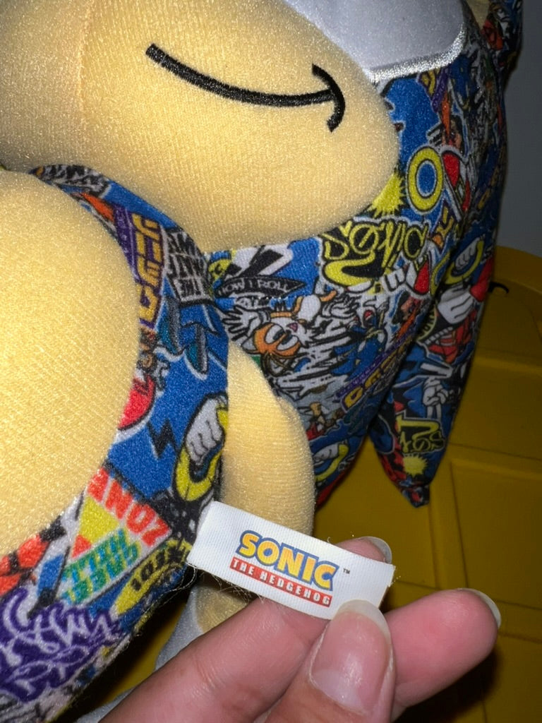 Seller #76 - Sonic The Hedgehog Plush Large 18" Toy Factory Sticker Bomb Sega Stuffed Animal