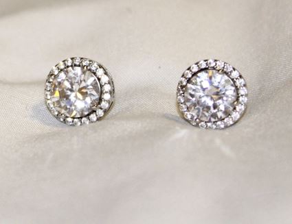 #168 Circle multi gem studs