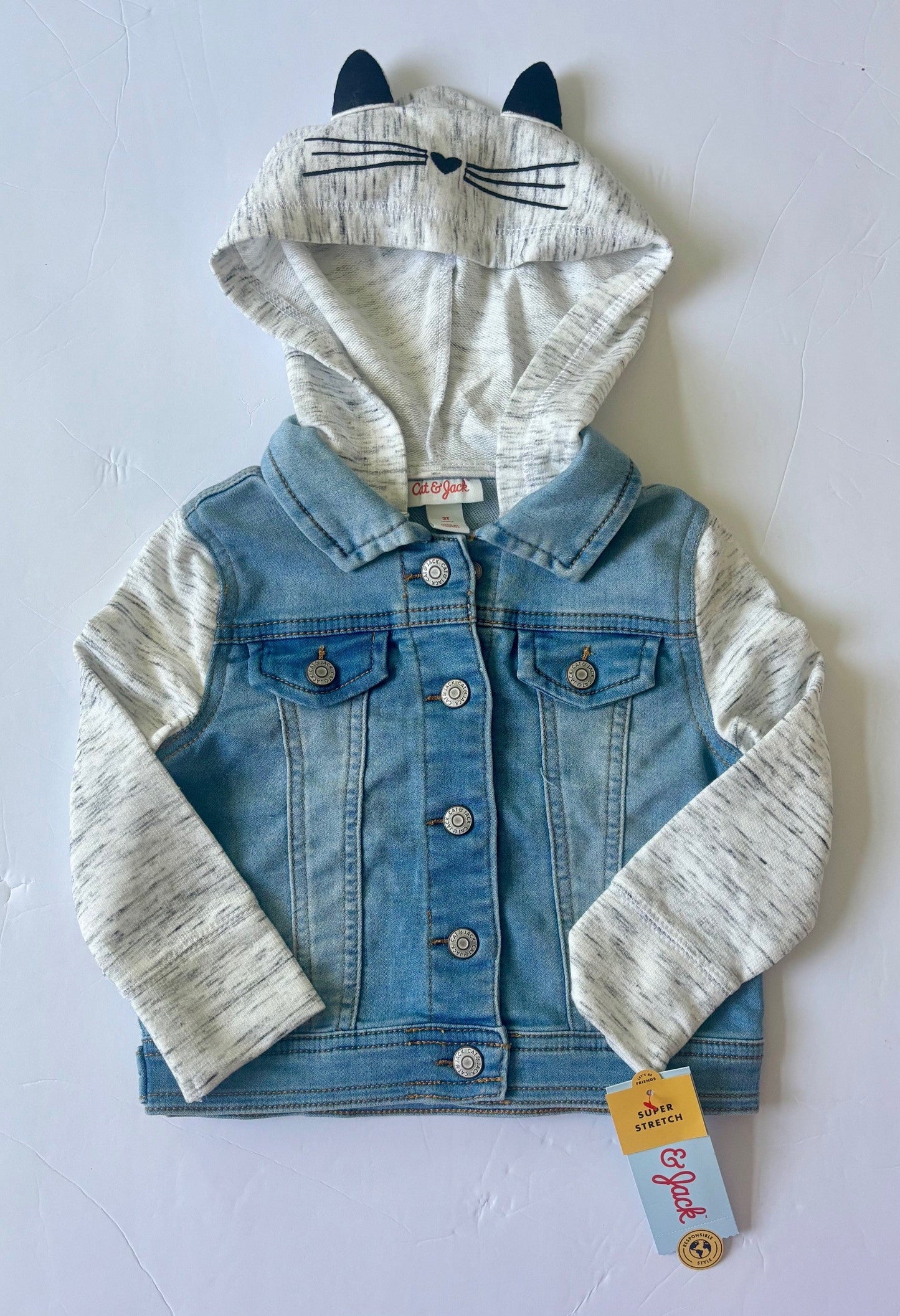 #43 Cat and Jack Mixed Media Jacket Girls 2T NWT *REDUCED