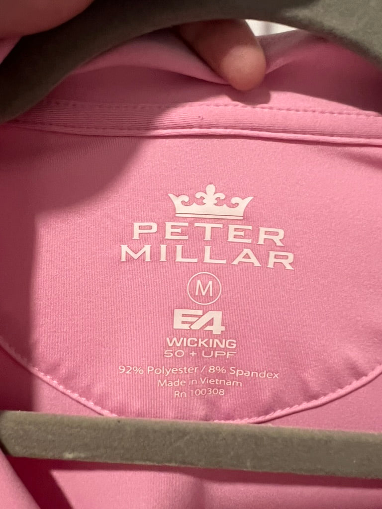Seller #76 - Peter Millar Womens Element E4 Wicking Polo - Size Medium - Pink - Golf/Tennis