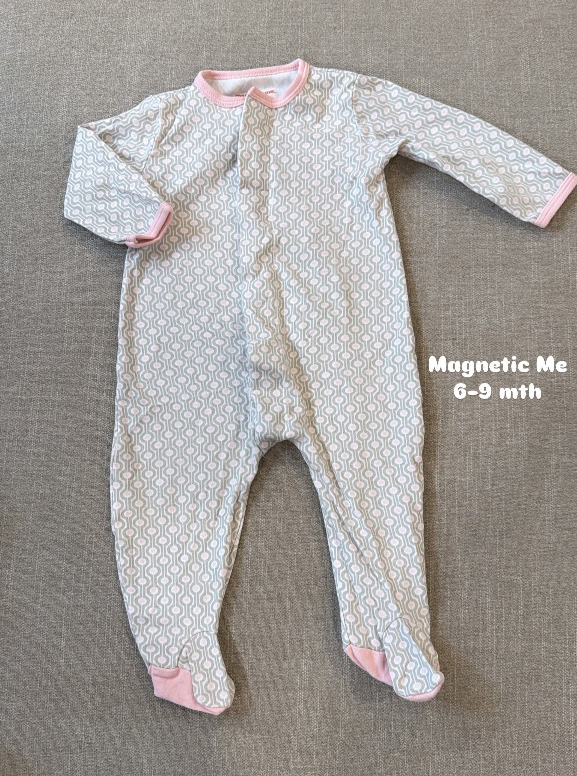 #145 Magnetic Me sleeper Girls 6-9 mth EUC