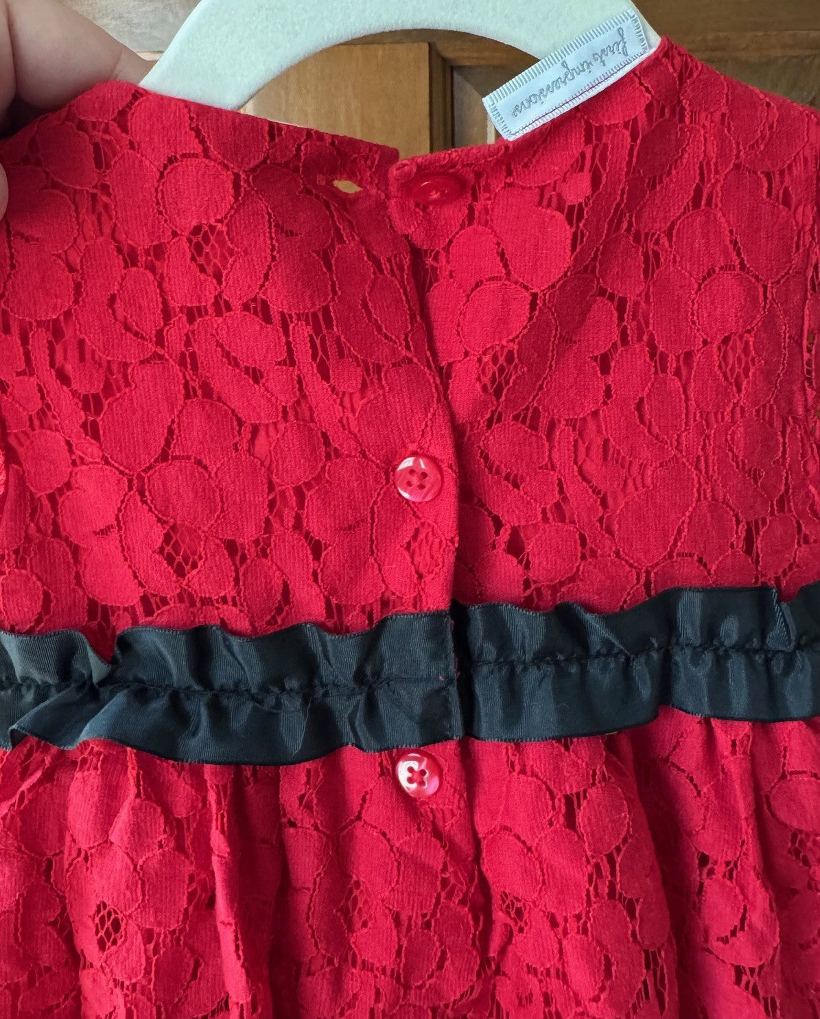 Seller 126 - First Impressions 18 mos Red Lace Dress