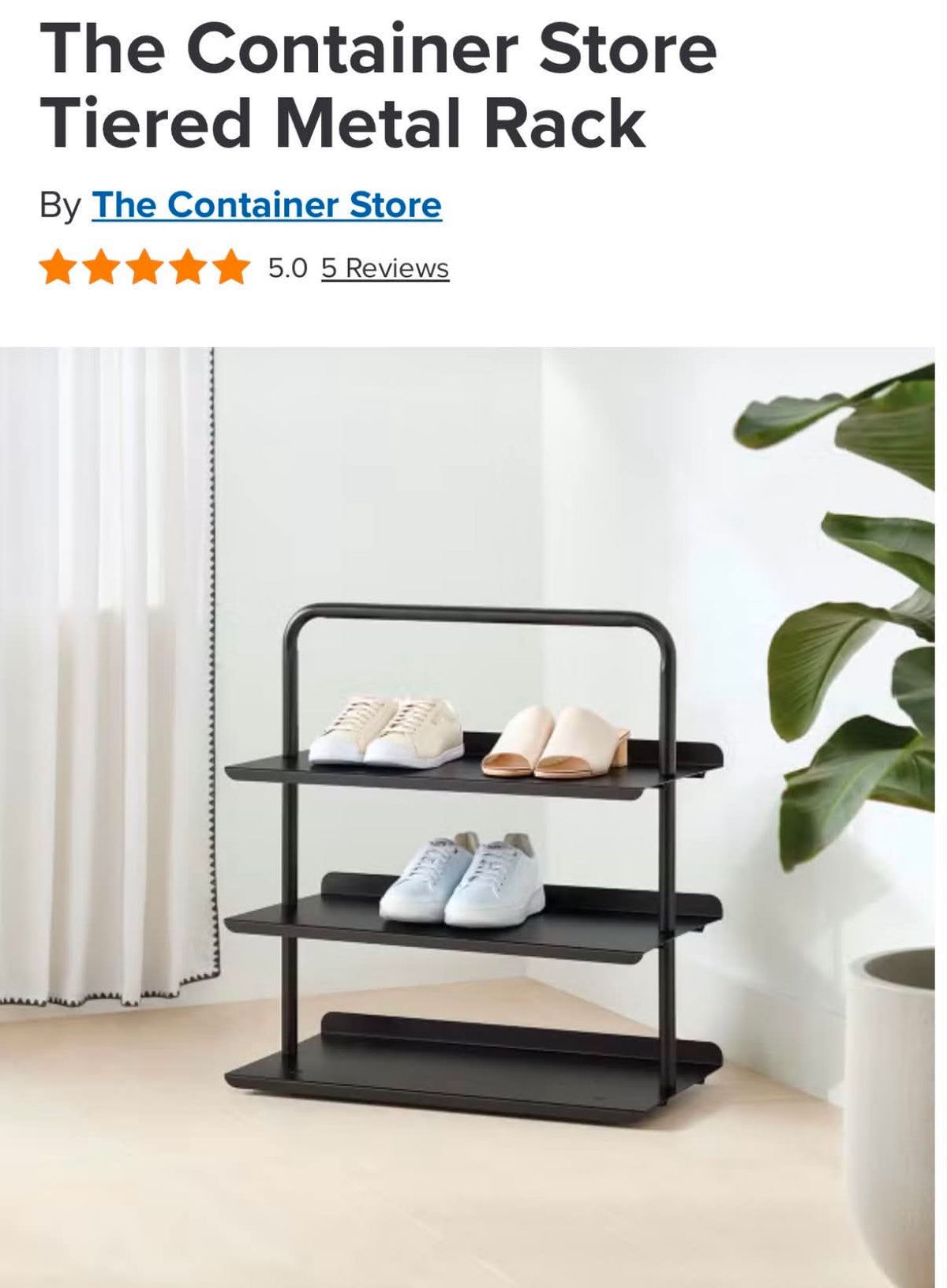 Seller #193 Metal Three Tier Shoe Rack (Retailed for $90)