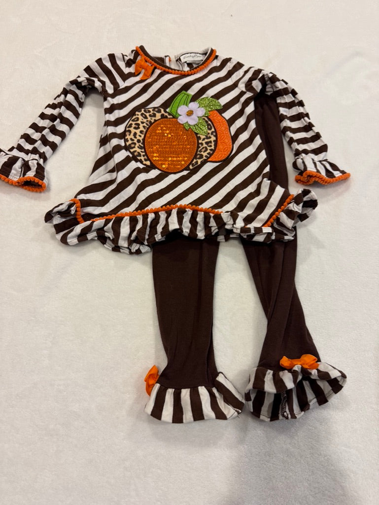 179 Girls Emily Rose Brown/White Pumpkin Outfit-size 5