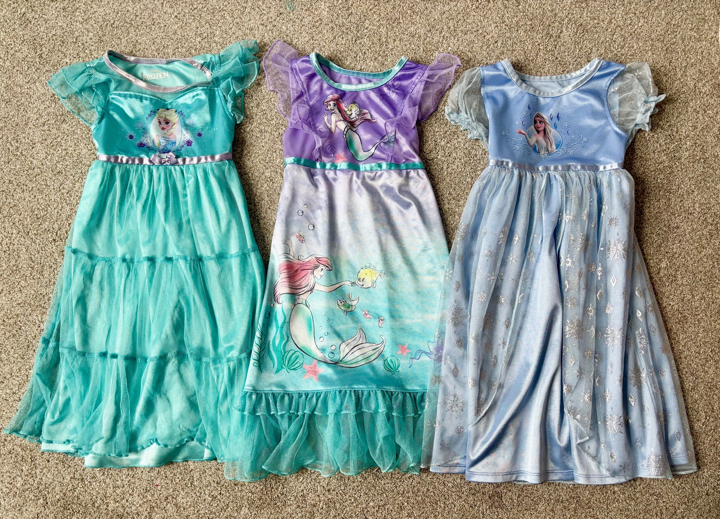 #43 Disney Frozen/Little Mermaid Gowns Girls 3T GUC