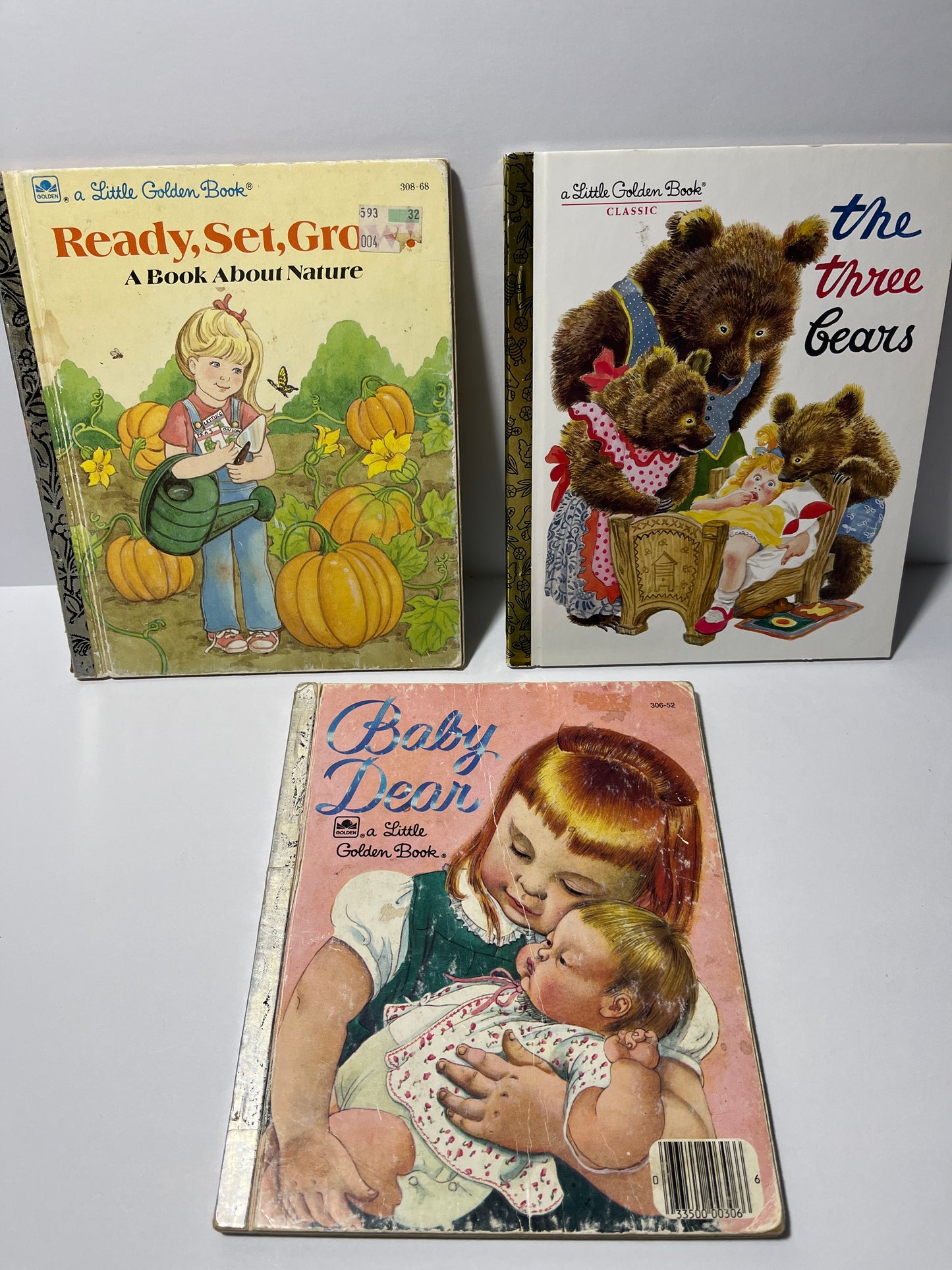 #150 vintage little golden books lot 3 baby, bears, nature