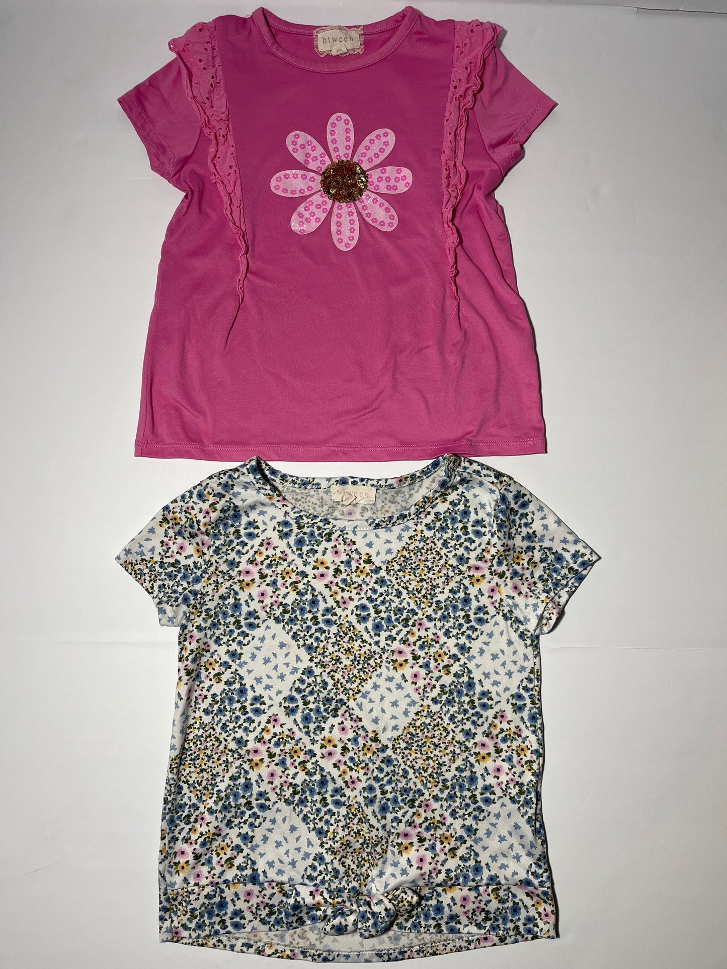 #150 REDUCED girls 6/6x btween soft shirts blue flower pink flower