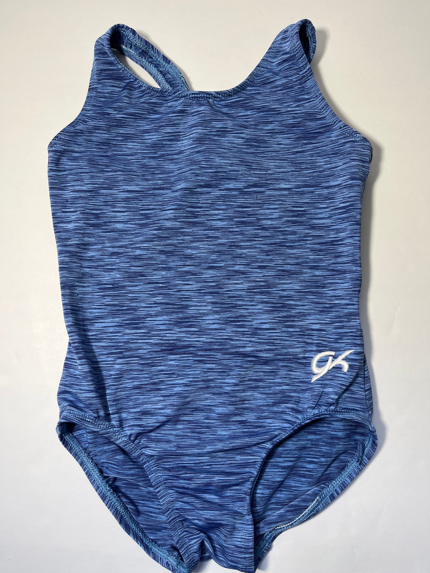 #150 REDUCED girls size CM (7/8) GK blue stripe leotard