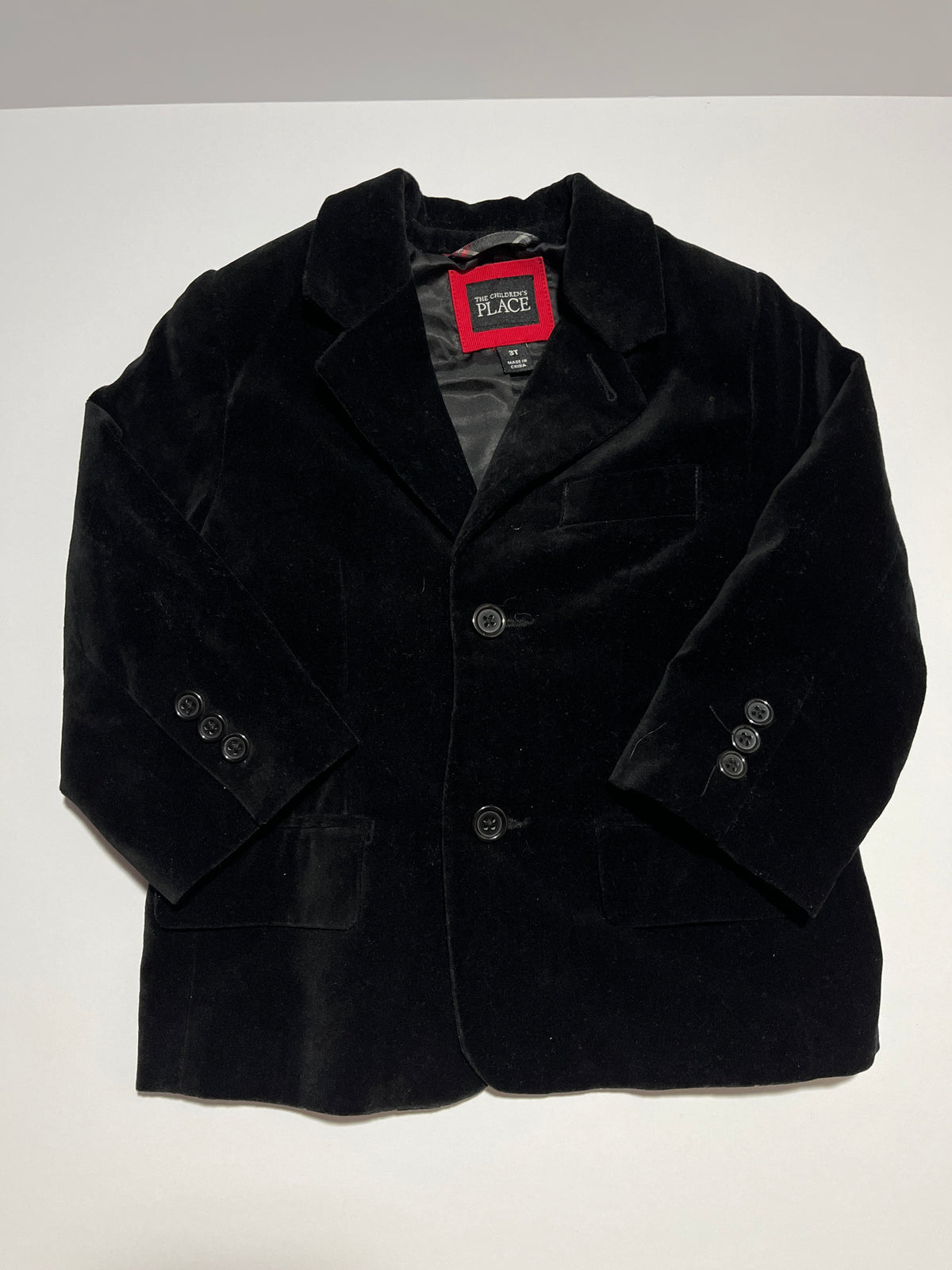 #150 boys 3t children’s place black velvet blazer