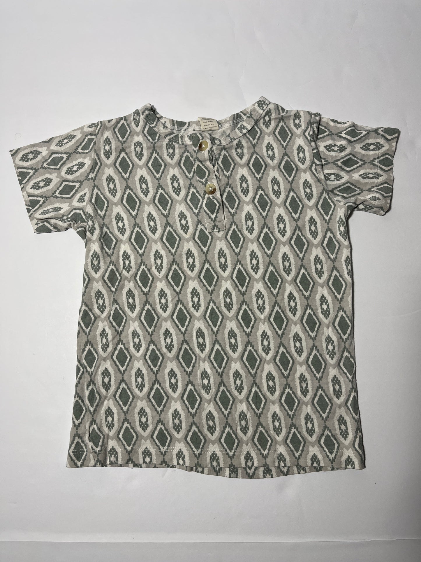 #150 REDUCED boys size 4t Kate Quinn bamboo shirt green argyle