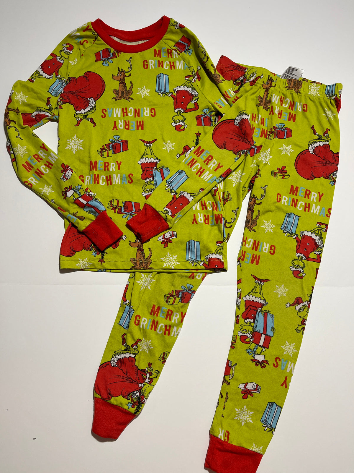 #150 kids 8 The Grinch pajamas green