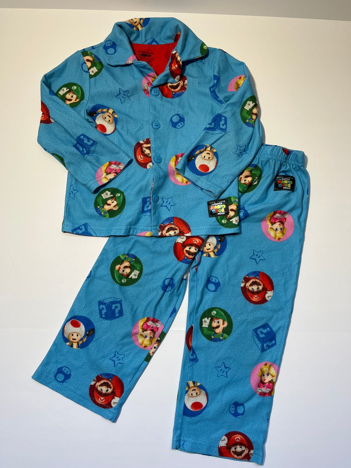#150 boys size 4 super Mario pajamas blue
